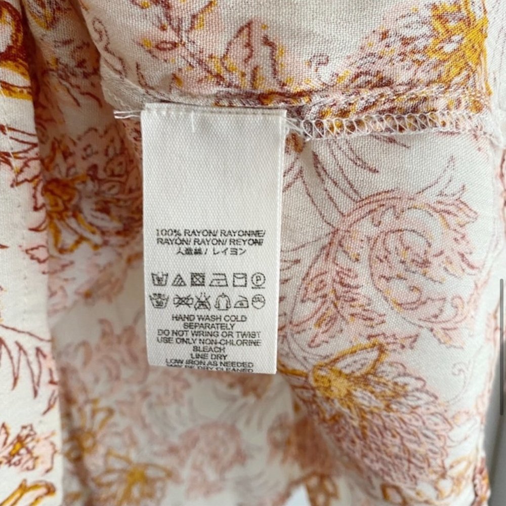 NWT FREE PEOPLE Lady Luck Tunic Dress Rust Ivory Open Back Tie Long Sleeve XS - Picture 9 of 12